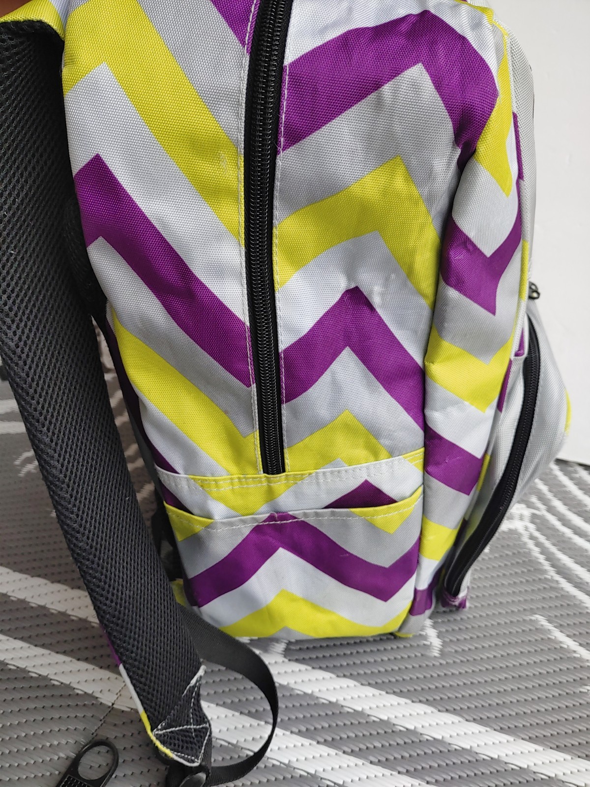 Ful Padded Travel Backpack Lightweight 18 Inch Gray Purple Yellow