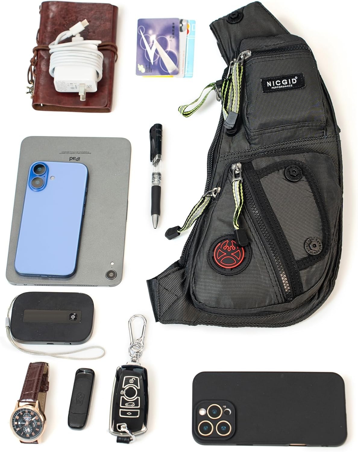 Nicgid Sling Bag Chest Shoulder Backpack Fanny Pack Crossbody Bags for