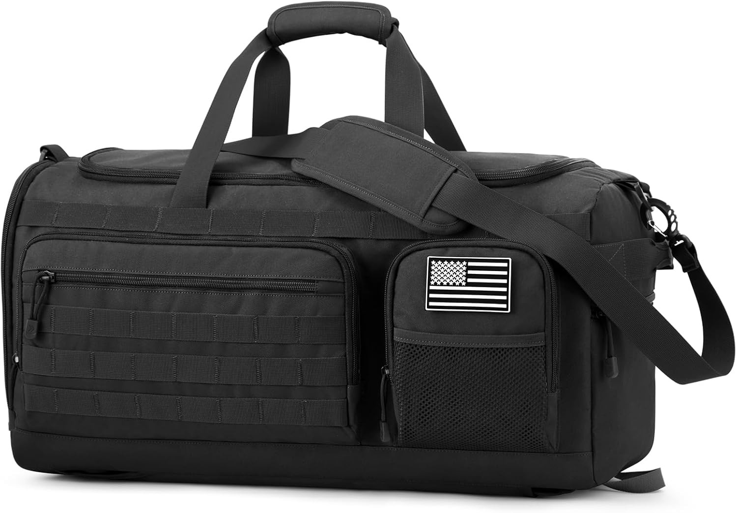 50L 3-in-1 Travel Duffle Bag with Shoe Compartment and Wet Pocket (Black)