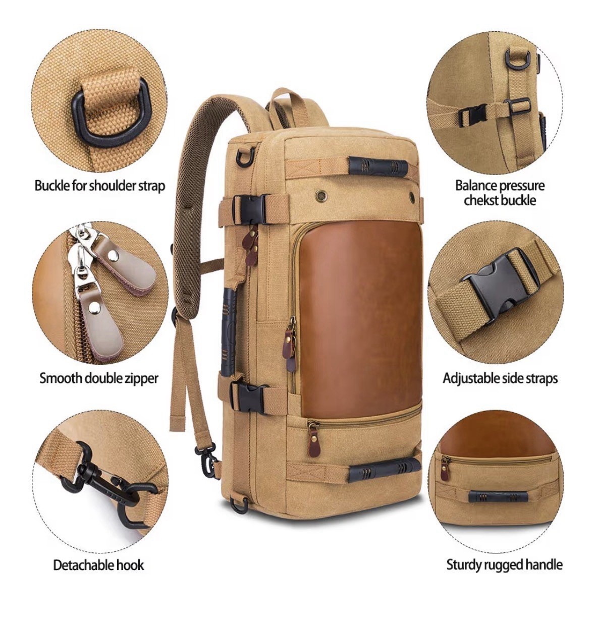 KAKA Wear-Resistant Durable Backpack, Duffle Bag Travel Carry On Backpack