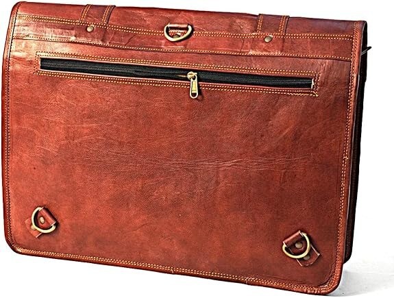 Handmade Leather Messenger Laptop Computer Satchel Distressed Bag (13″ X 18″)