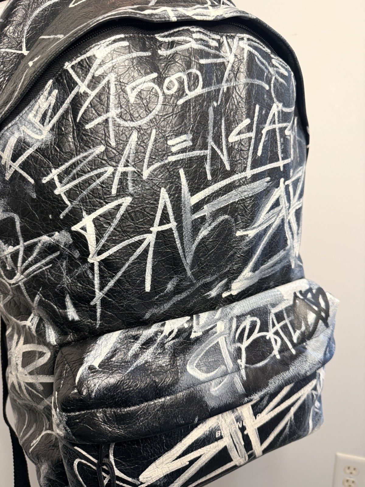 Balenciaga Explorer Graffiti Backpack Black Arena Lambskin Italy