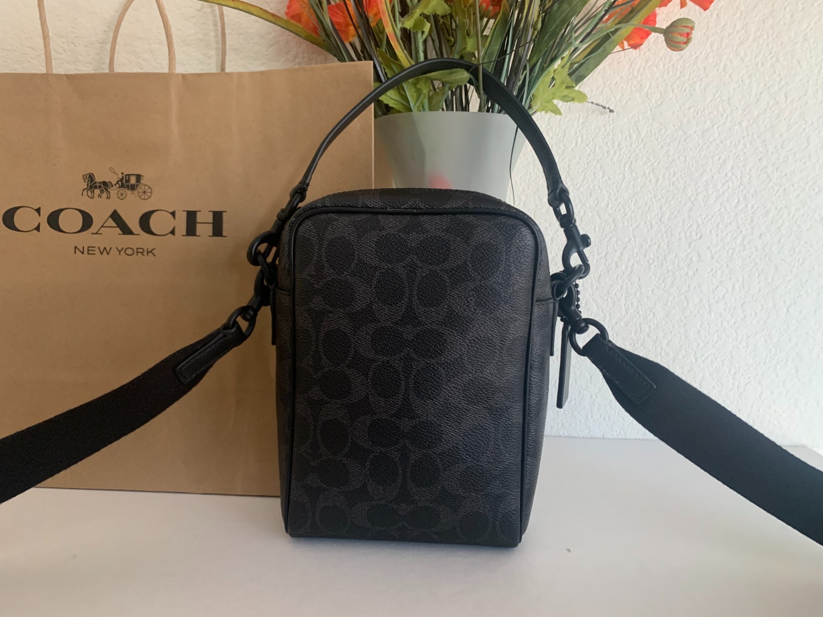 NWT COACH CET69 Tristan Crossbody Bag 14 in Signature Canvas & Leather