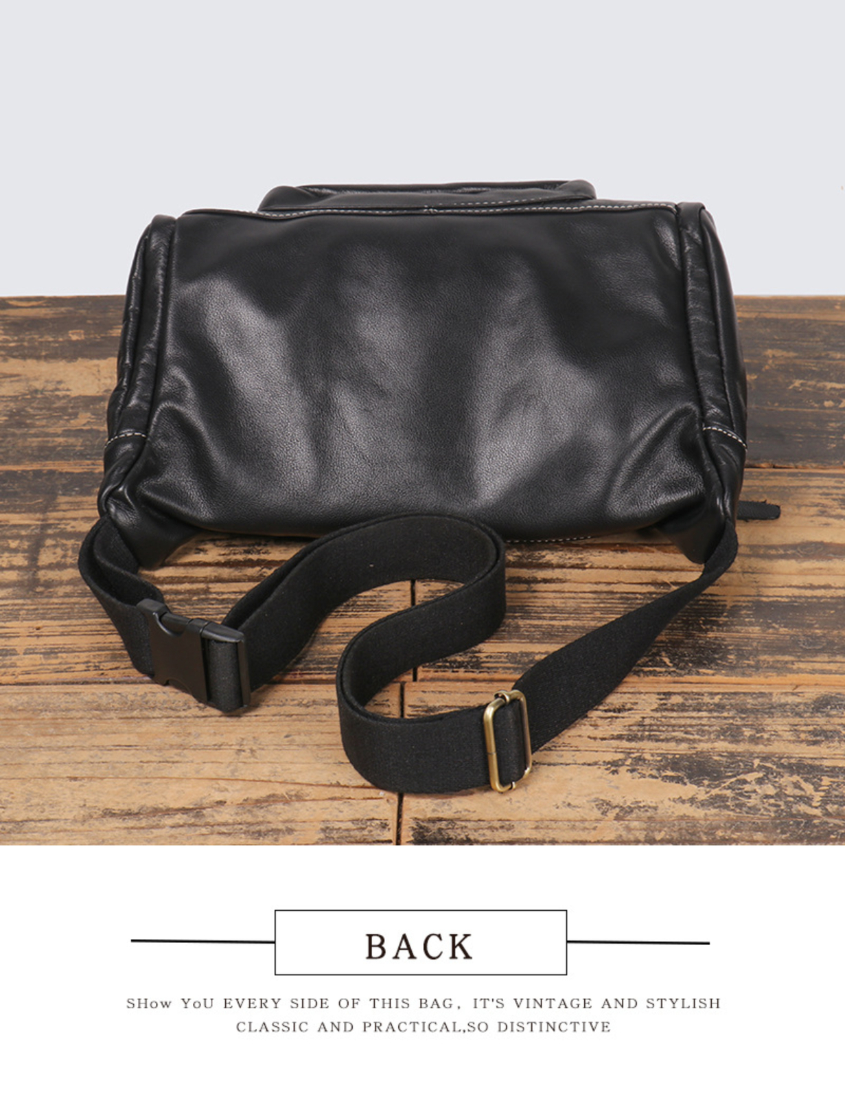 Men’s Leather Shoulder Bag Multi-Pocket Crossbody Messenger Bag