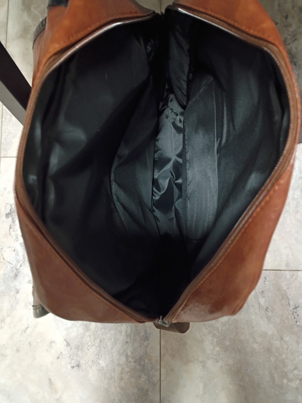 Brown & Dark Brown Men’s Backpack with Zip, Buckle & Snap Closure