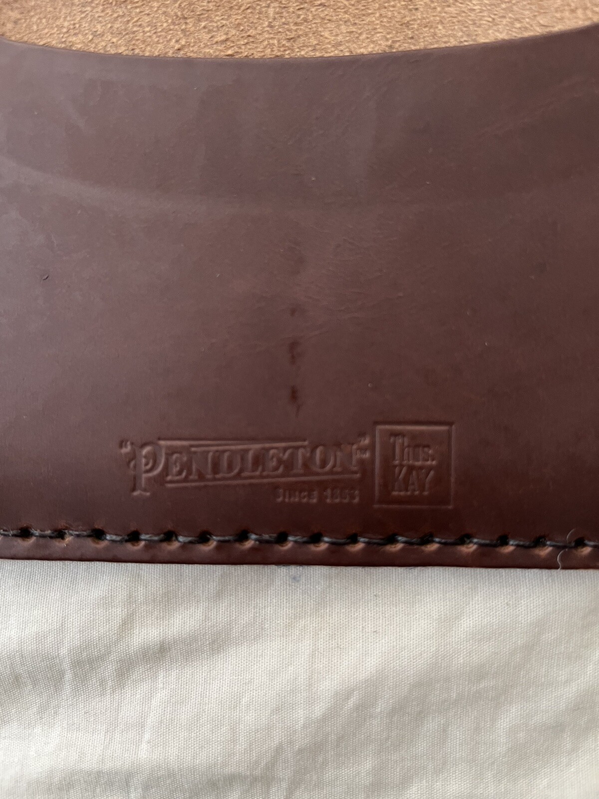 Pendleton Men’s Thomas Kay Passport Case, Tan Leather & Wool Made In USA