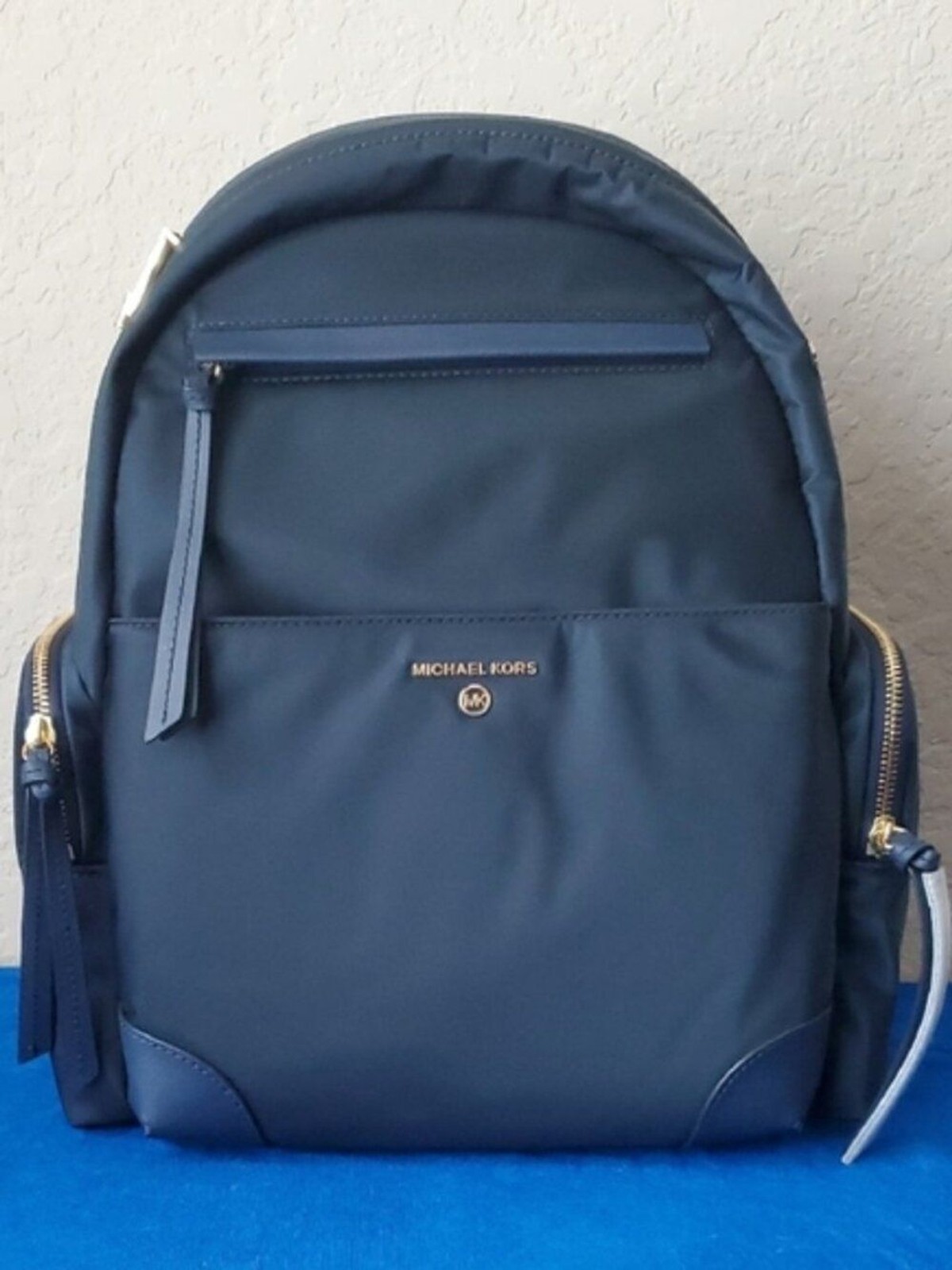 NWT Michael Kors Navy and Gold Large Prescott Men’s Backpack