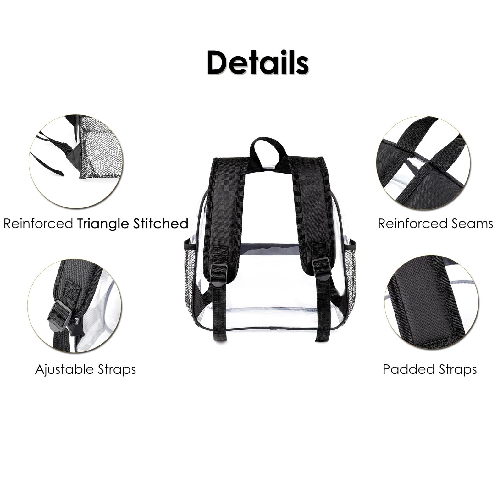 Stadium Approved Clear Backpack 12x6x12 – Mini Clear Bag for Stadium Events, …