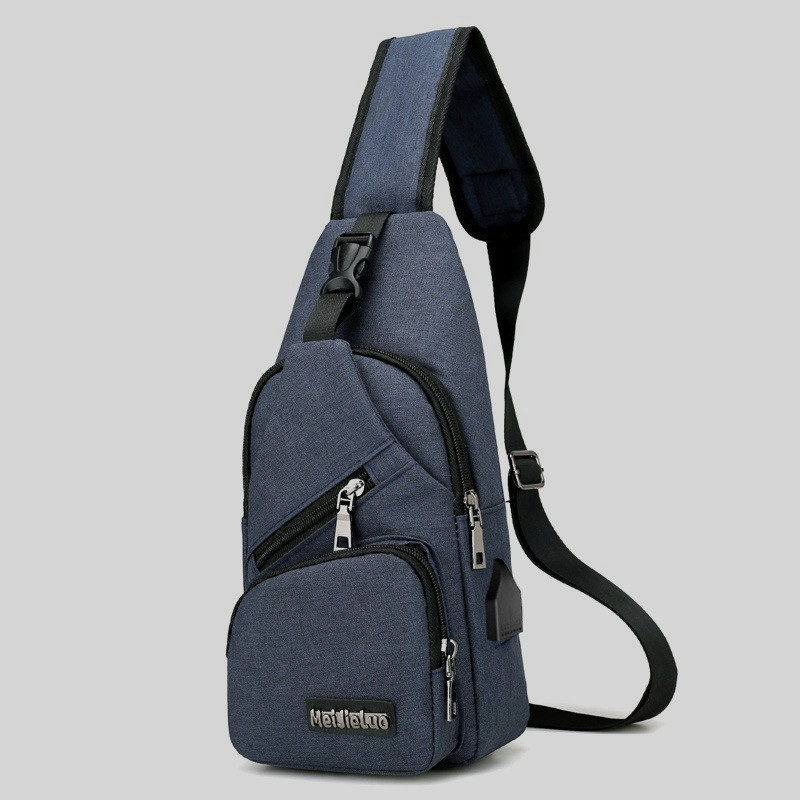 USB Charging Canvas Chest Bag Crossbody Travel – Free Shipping