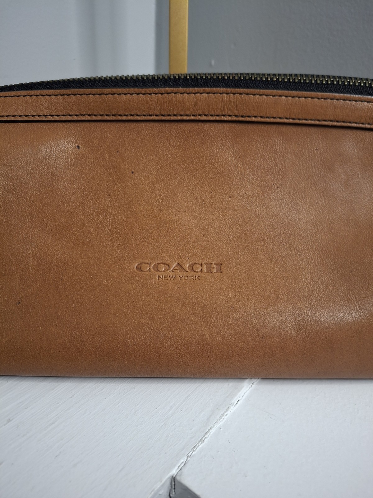 Authentic Coach Leather Dopp Kit / Travel Toiletry Bag