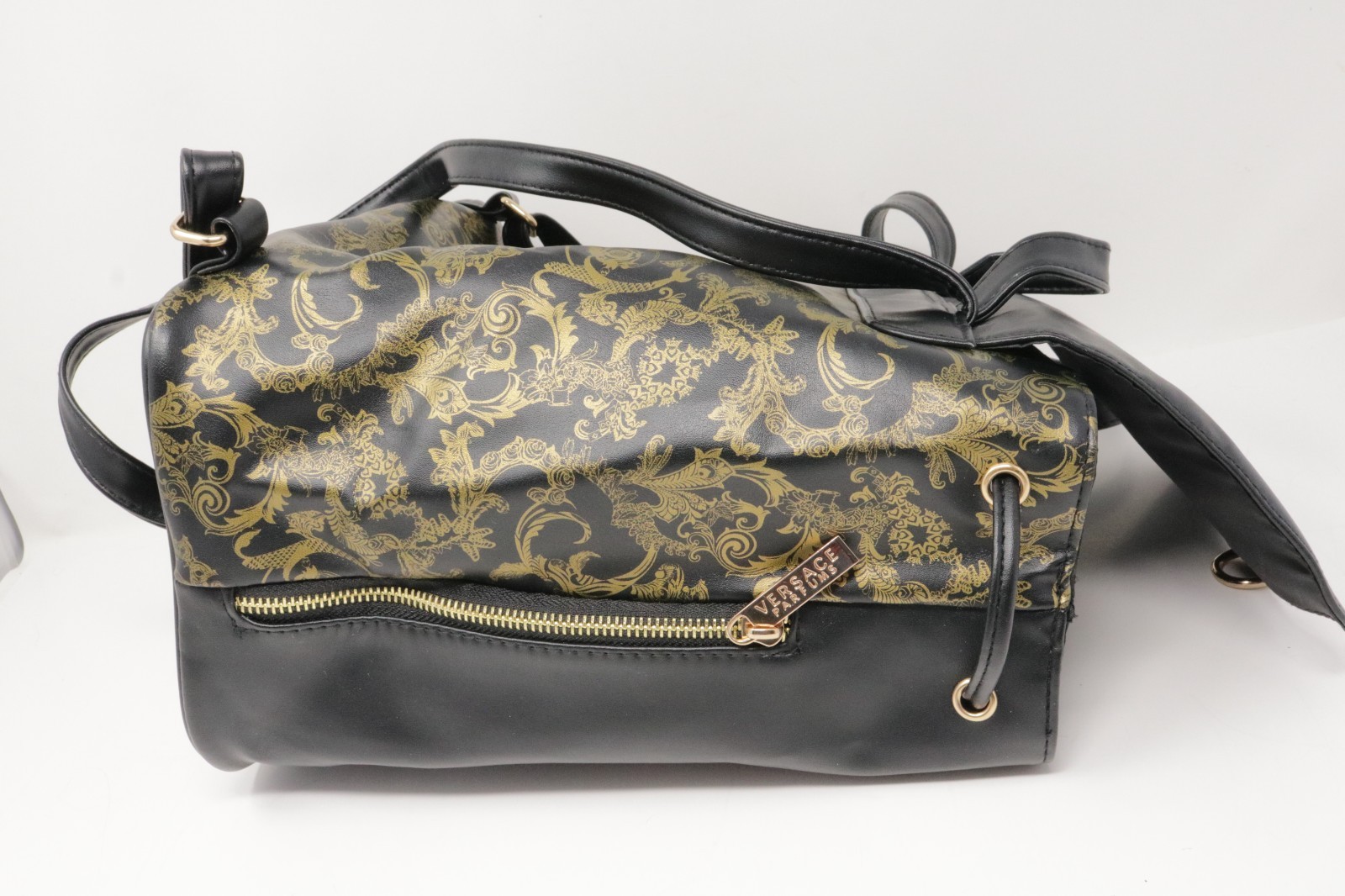 Versace Parfums Backpack Bag Faux Leather Barocco Large Graphic Print