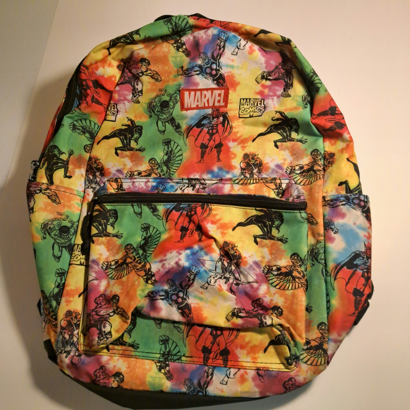 Marvel Super Hero Backpack Comic Book Multicolor Tie Dye