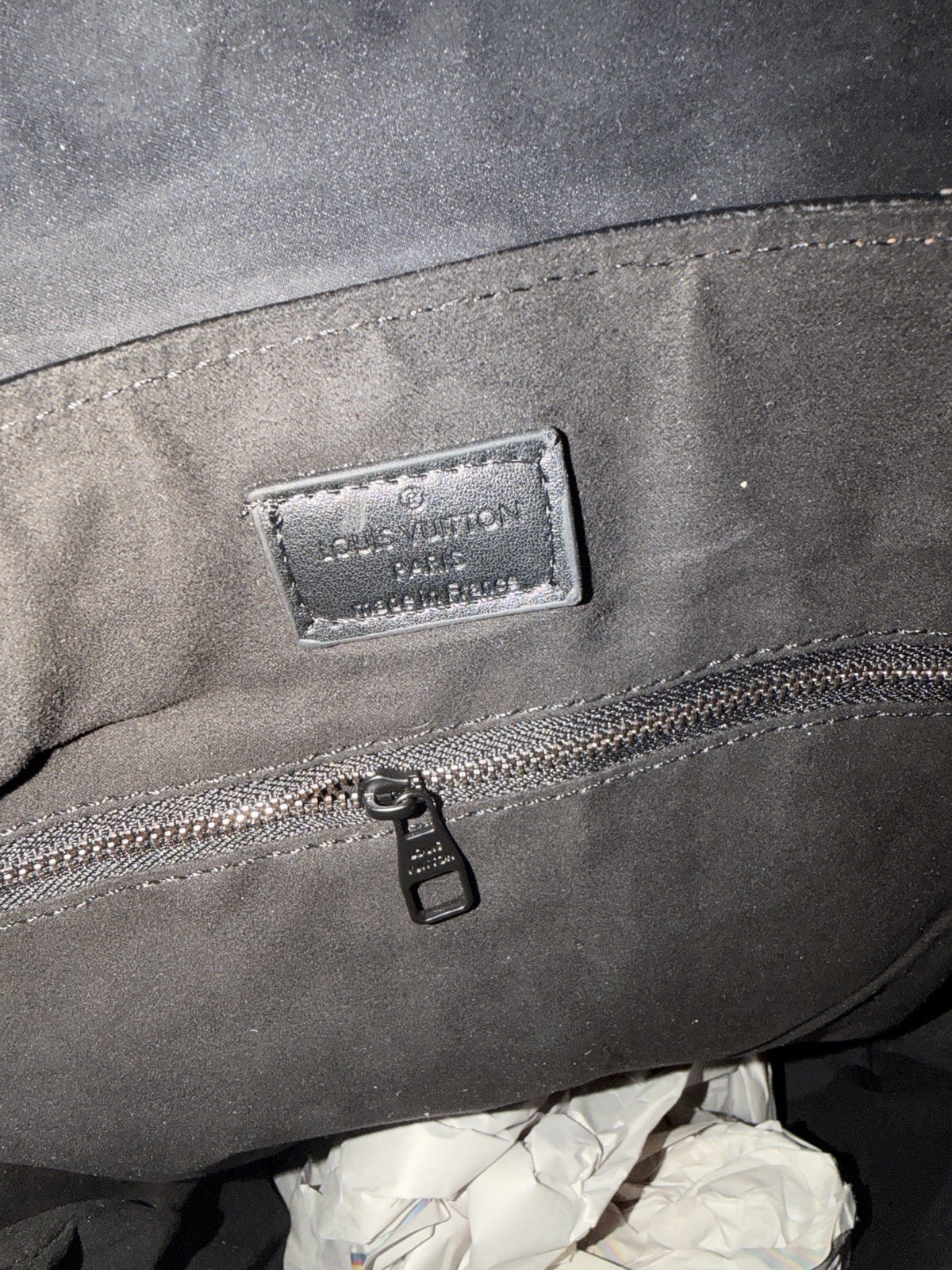 Black Monogram Embossed Backpack w/ Dust Bag Buckle Drawstring