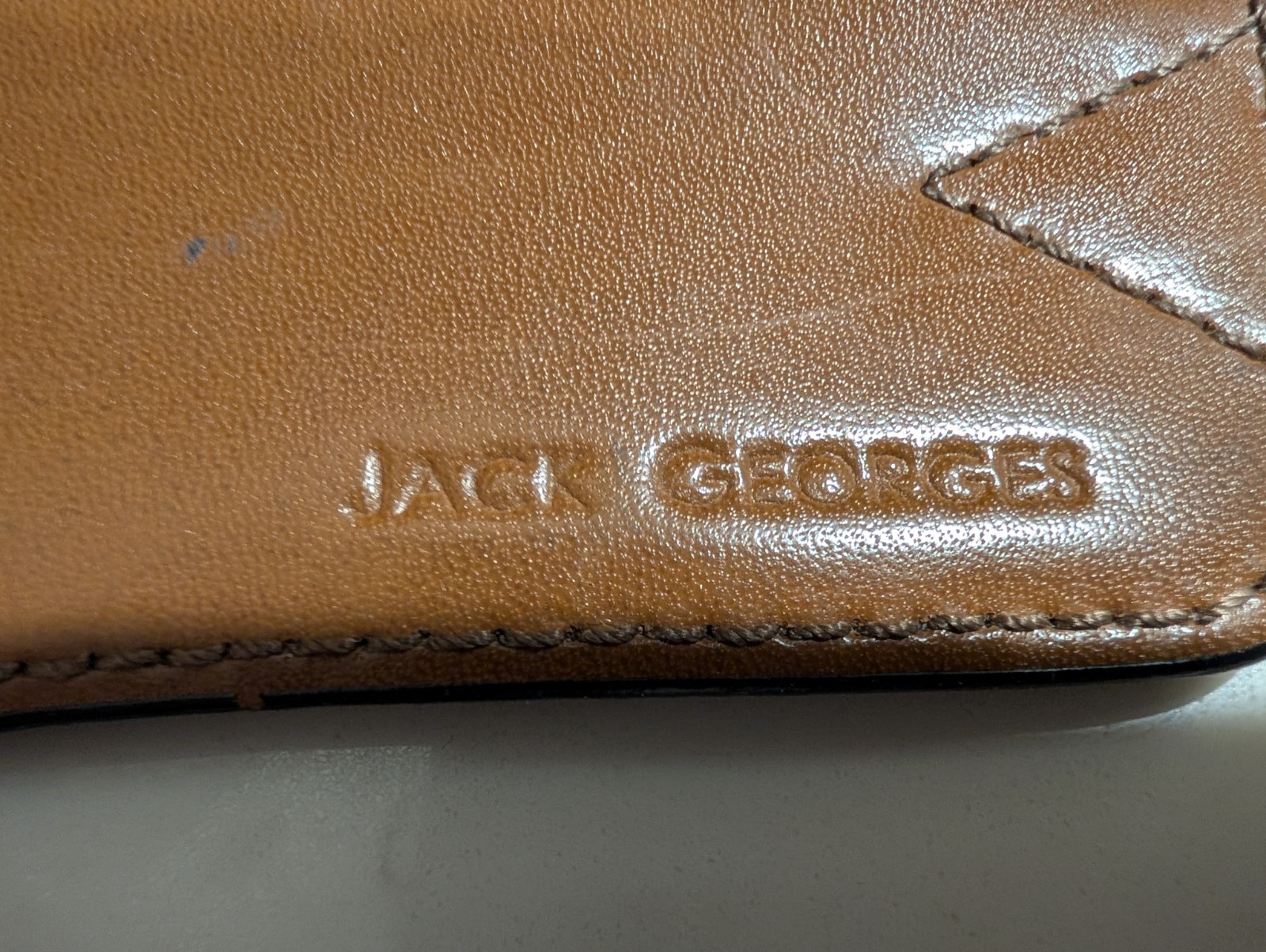 Jack Georges Elements Leather Briefcase Top Zip Double Gusset Cognac 4202