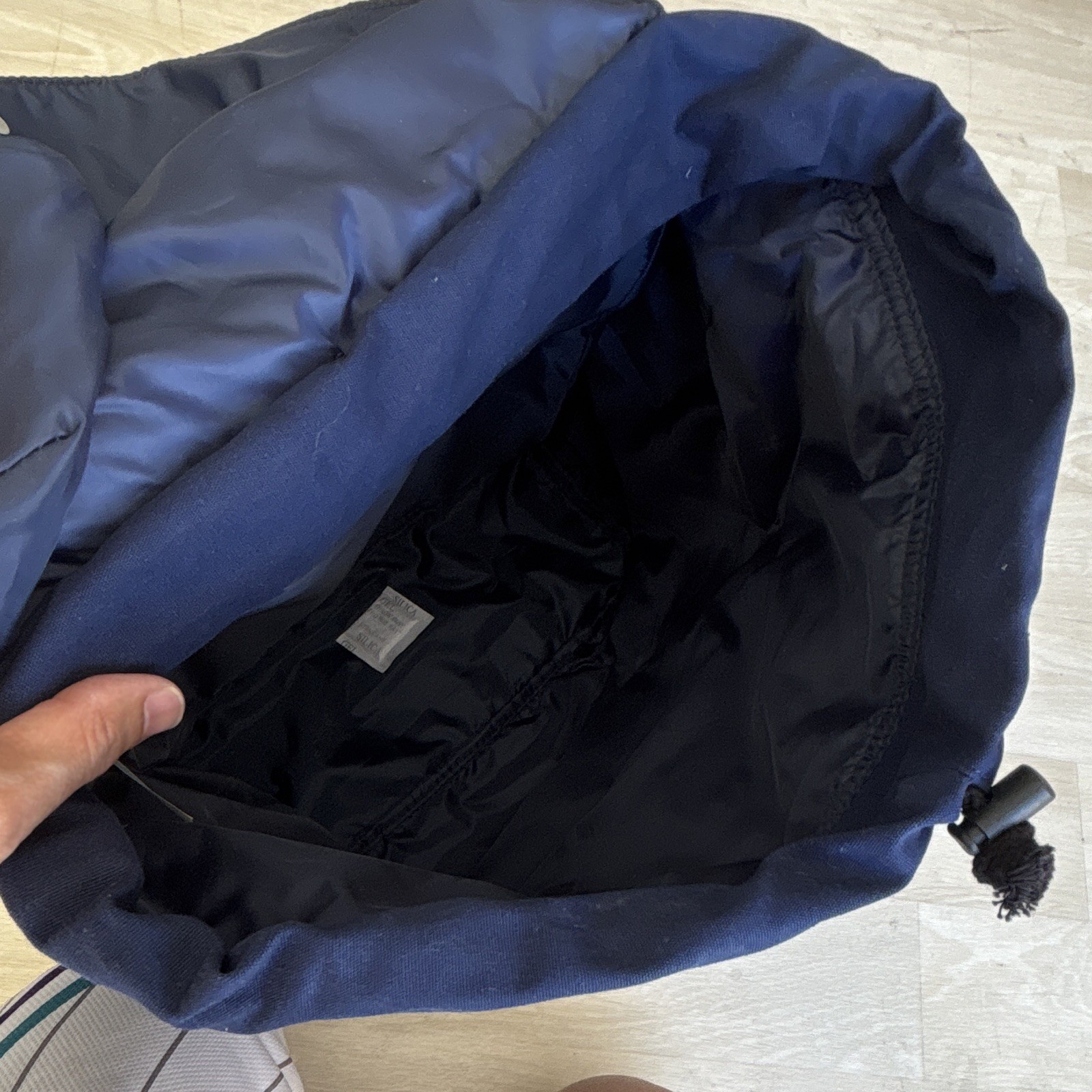 Polo Ralph Lauren Navy Backpack Buckle Drawstring Polo Player Logo Medium