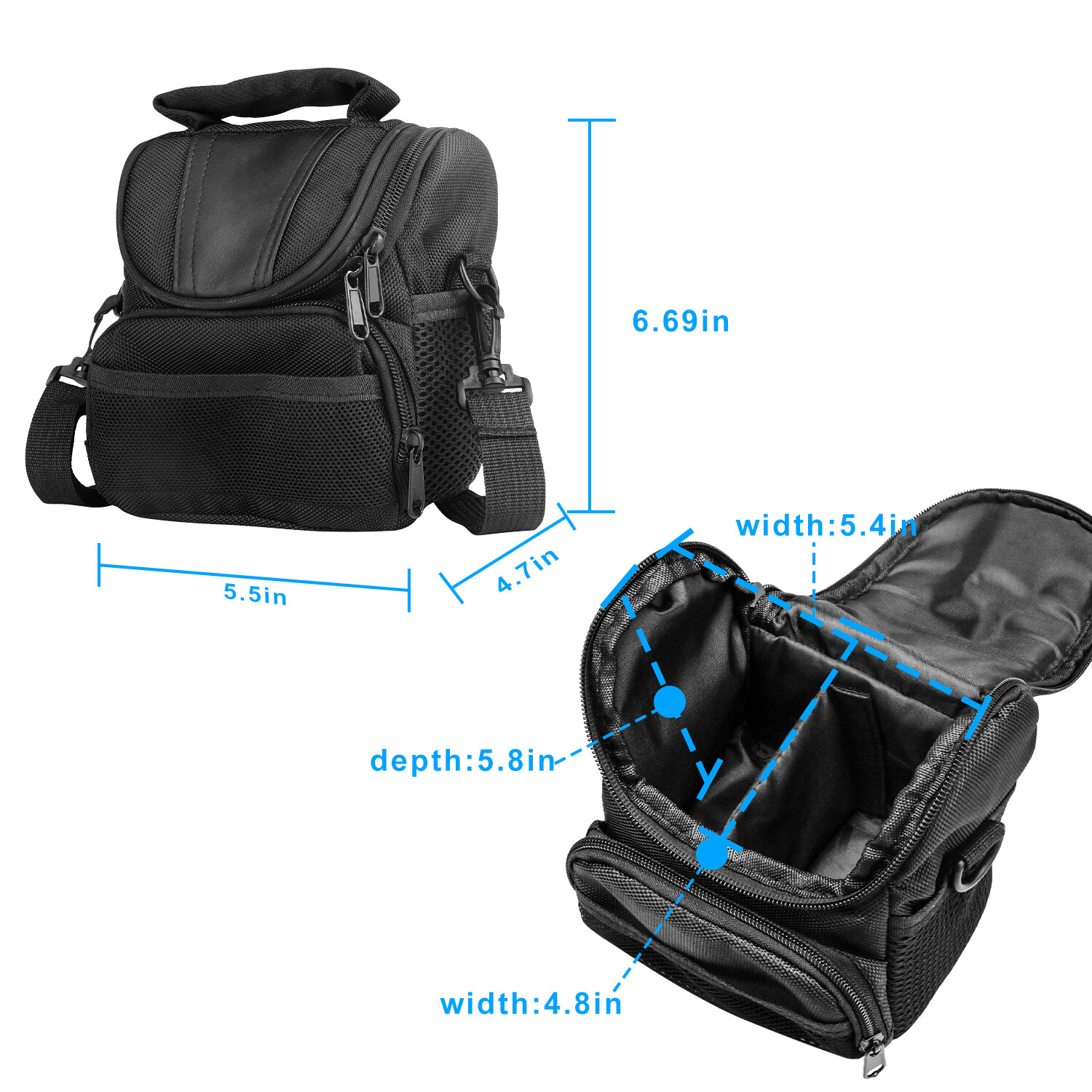 Camera Protective Bag Zipper Case Shoulder Pouch For Nikon Canon Sony Rebel DSLR