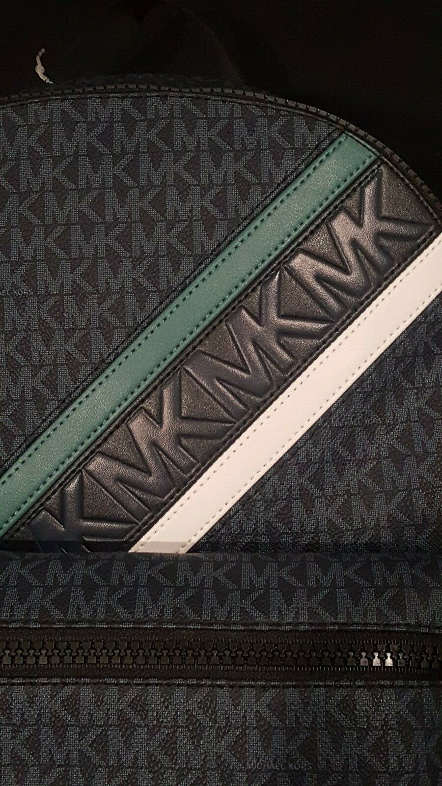Michael Kors Pattern Medium Unisex Backpack Black/Blue/Teal/White, Retail $548