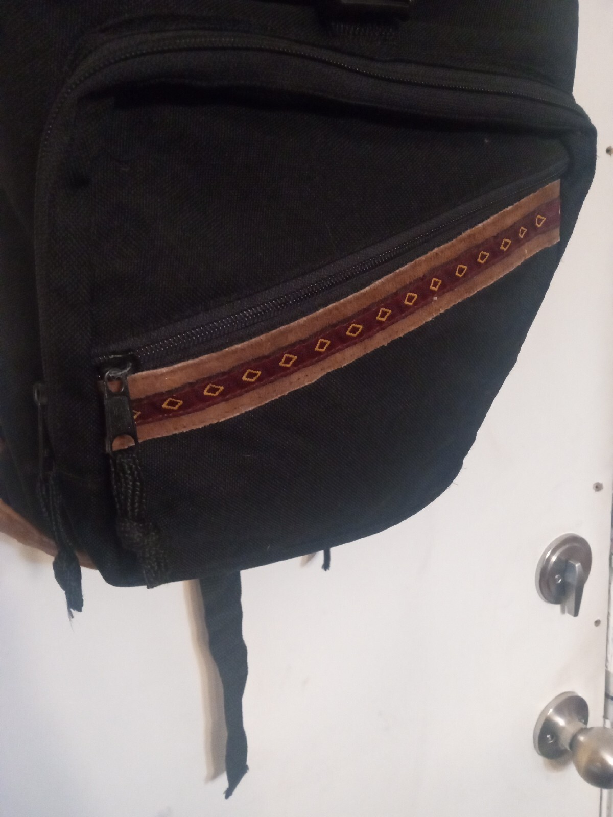 Vintage Northwest Territory Backpack Leather Suede Bottom Bookbag School Hiking