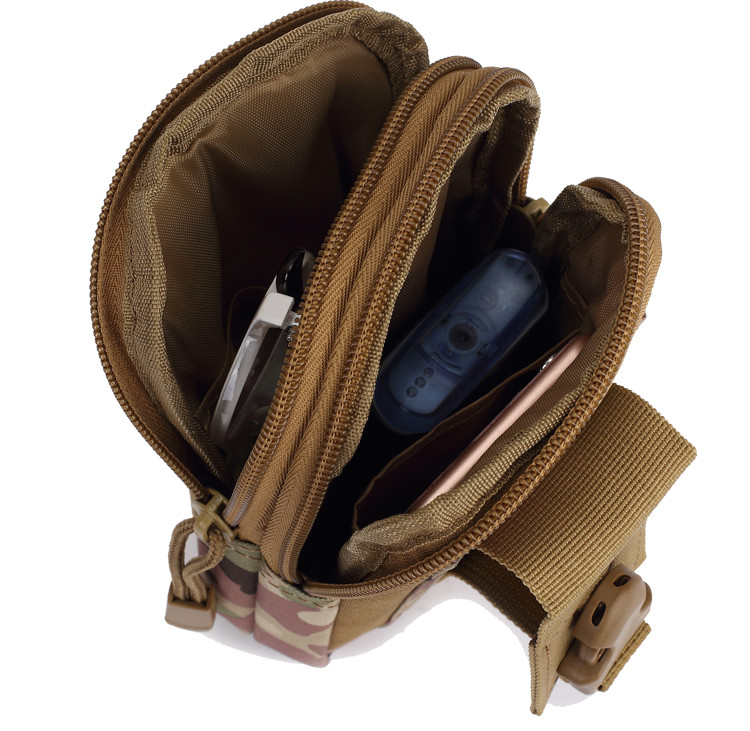 Tactical Cell Phone Pouch Holster Molle Flashlight EDC Waist Bag for Men Hunting