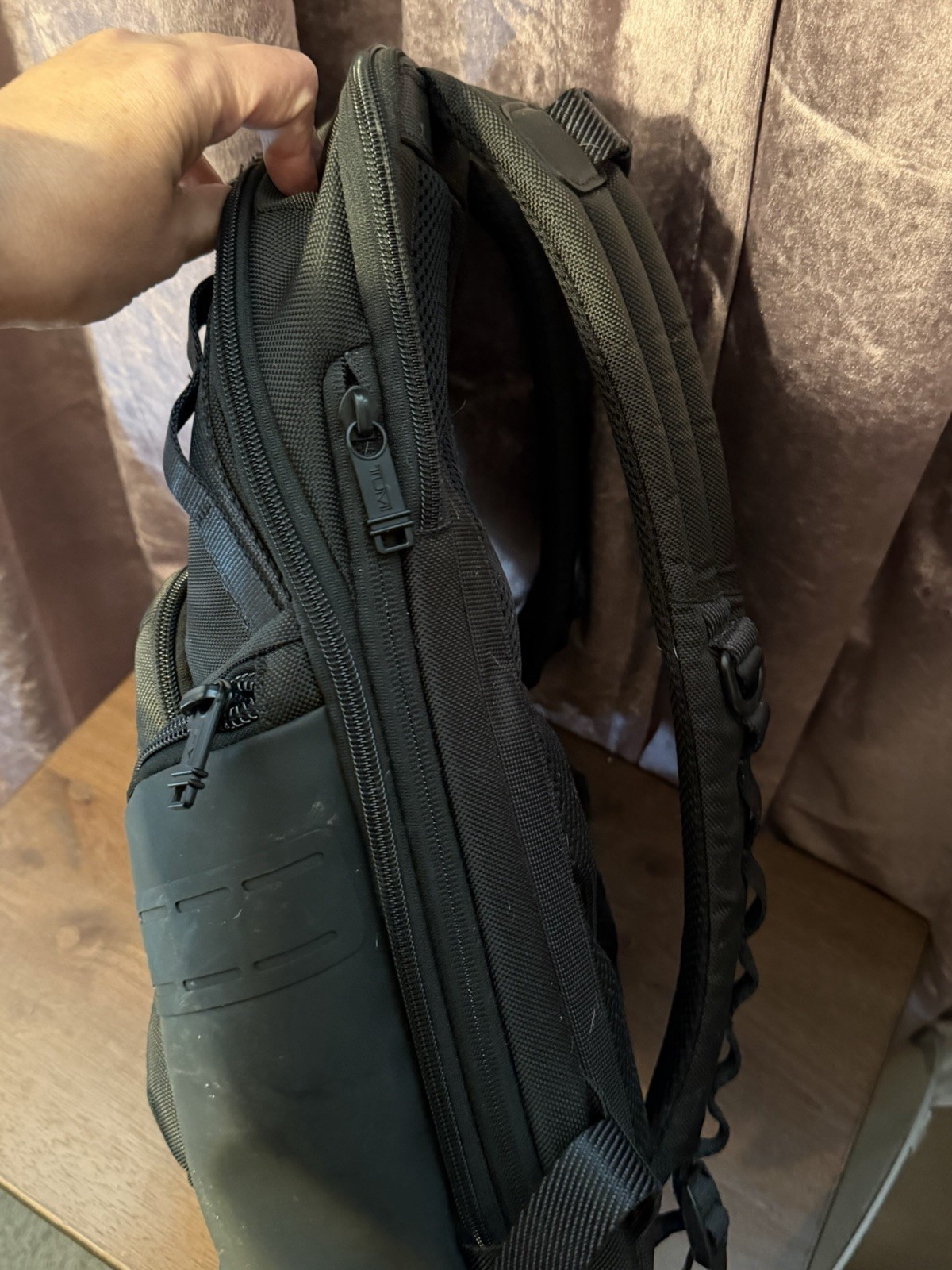 Tumi Alpha Bravo Navigation Backpack Black Laptop Travel Pre-Owned Expandable