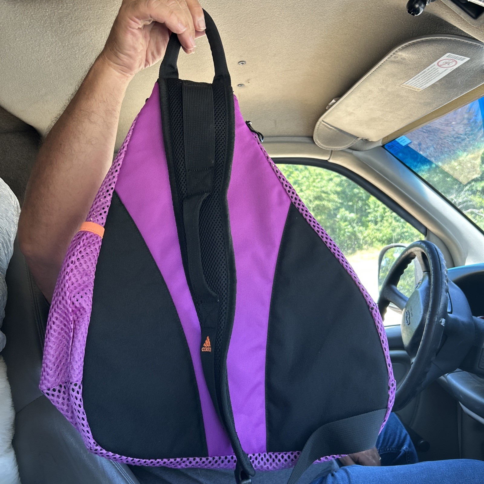 Adidas Load Spring Sling Backpack Shoulder Bag purple and orange