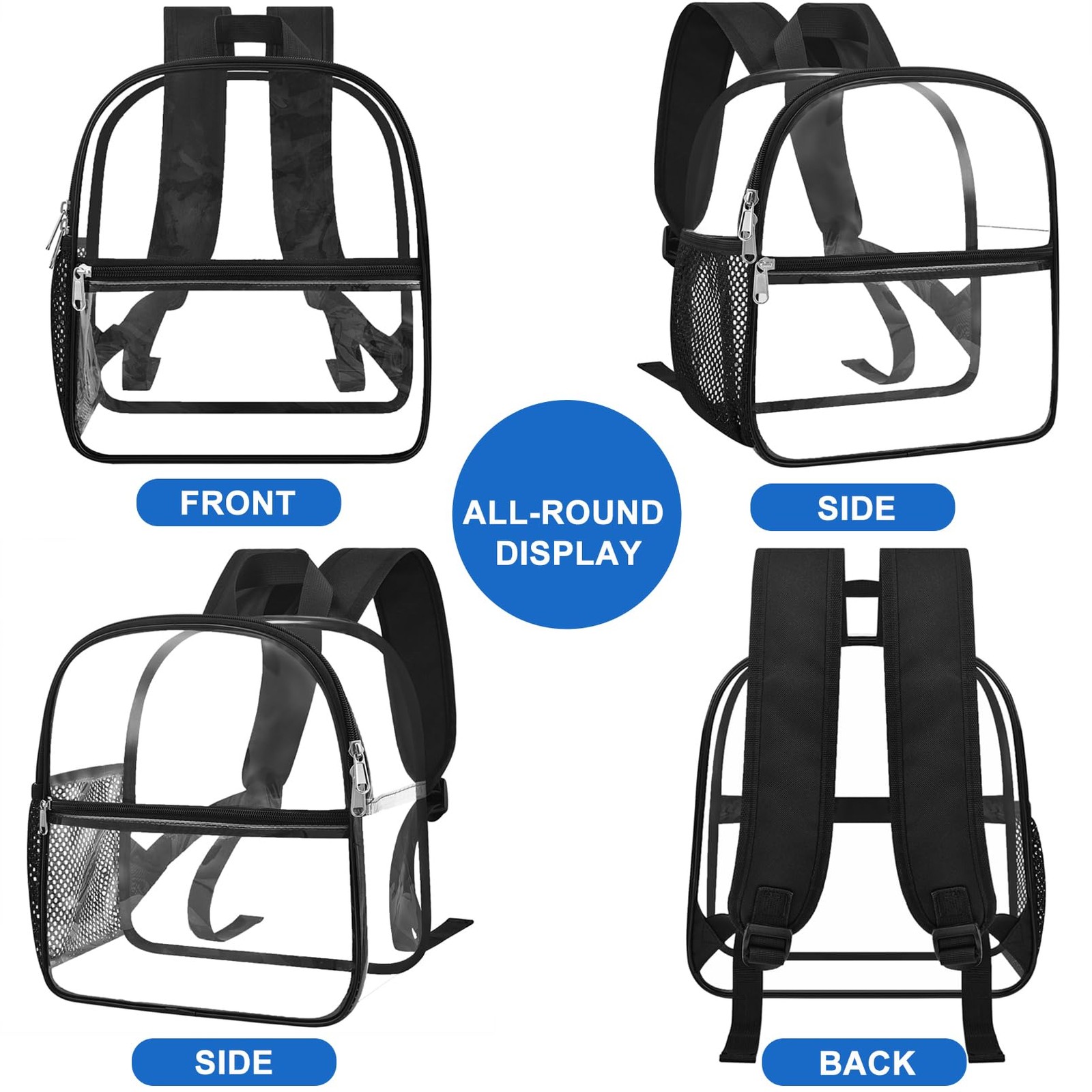 Clear Stadium Backpack Waterproof Event Bag 12x6x12 for Concerts & Sports