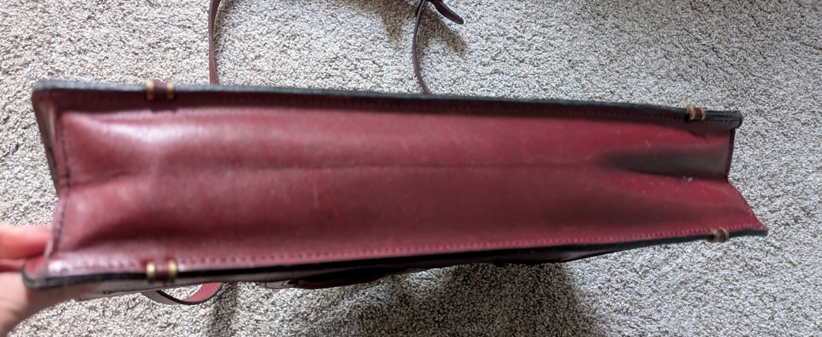 Vintage Schlesinger briefcase bag crossbody leather oxblood burgundy *READ*