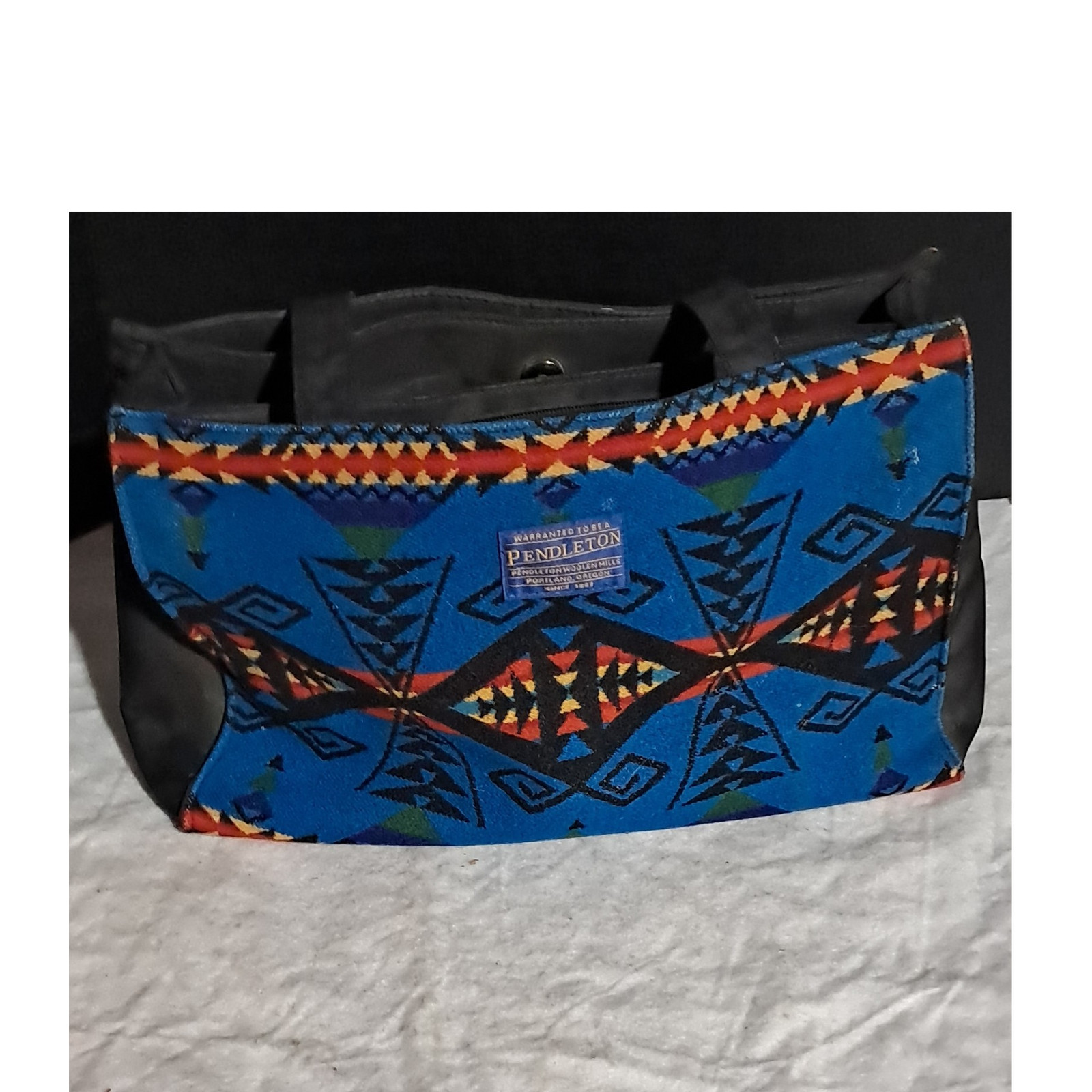Pendleton Blue Geometric Shoulder Bag Native American Theme Medium Casual