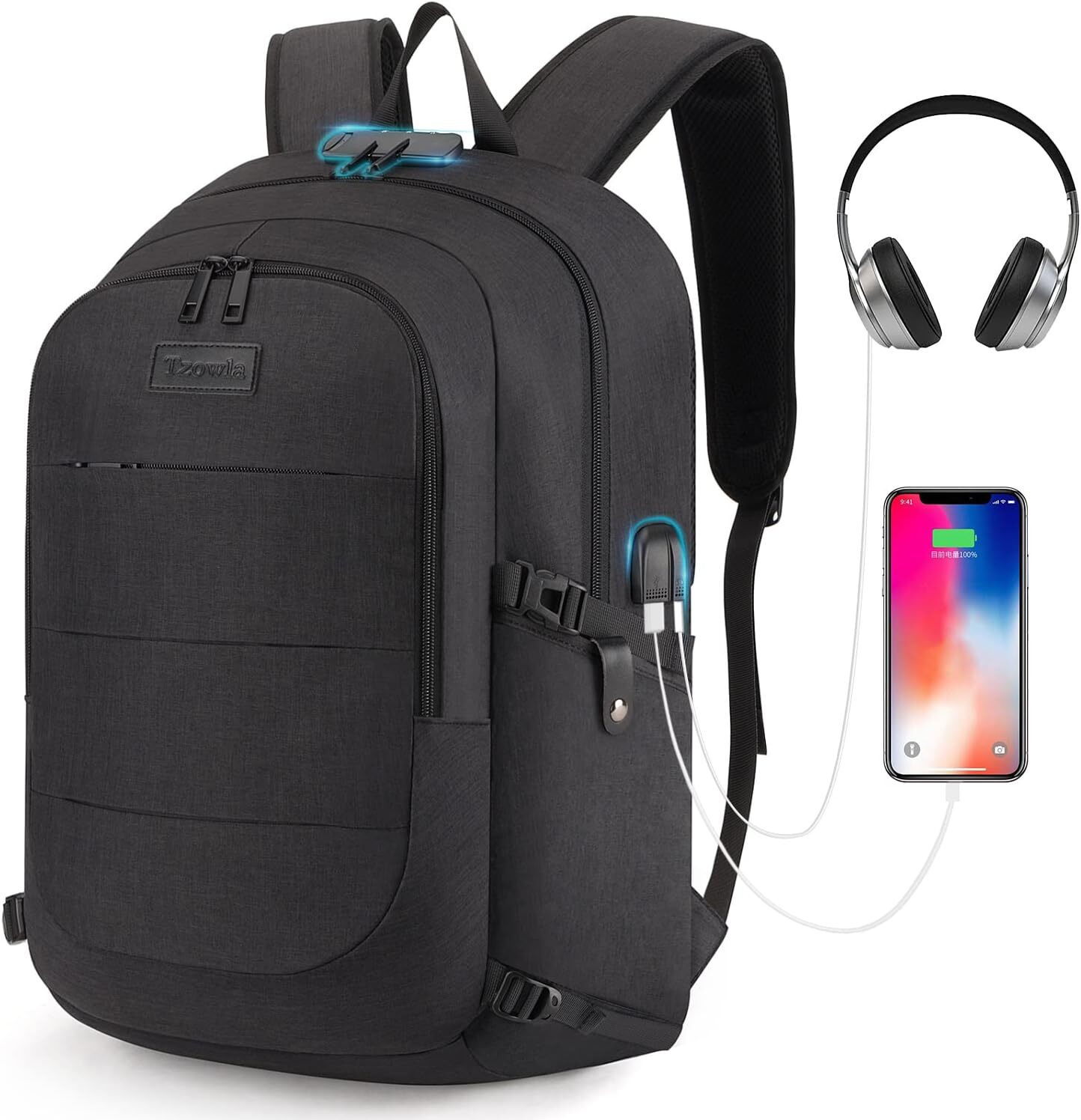 15.6 Inch Laptop Backpack Large Capacity Usb Port Anti Theft Unisex Design