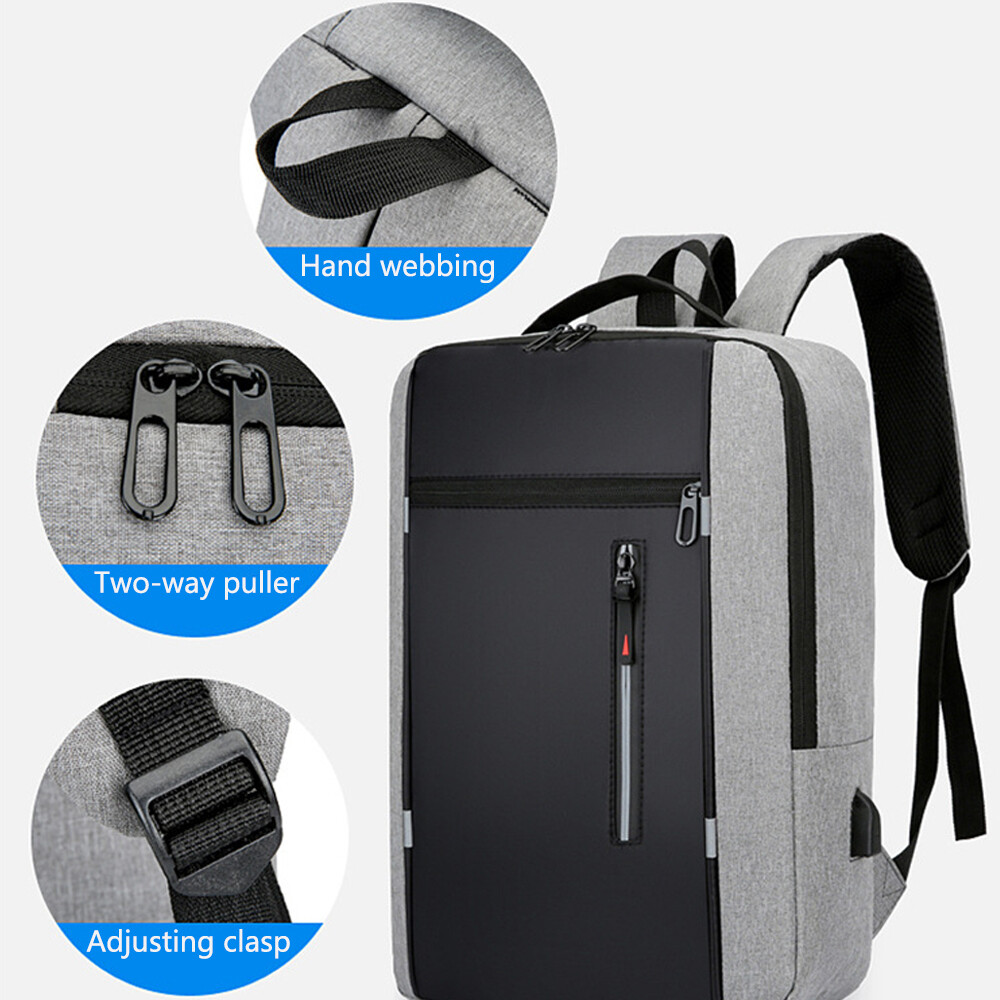 17″ Water Resistant Laptop Backpack for Work, School Travel with USB Support