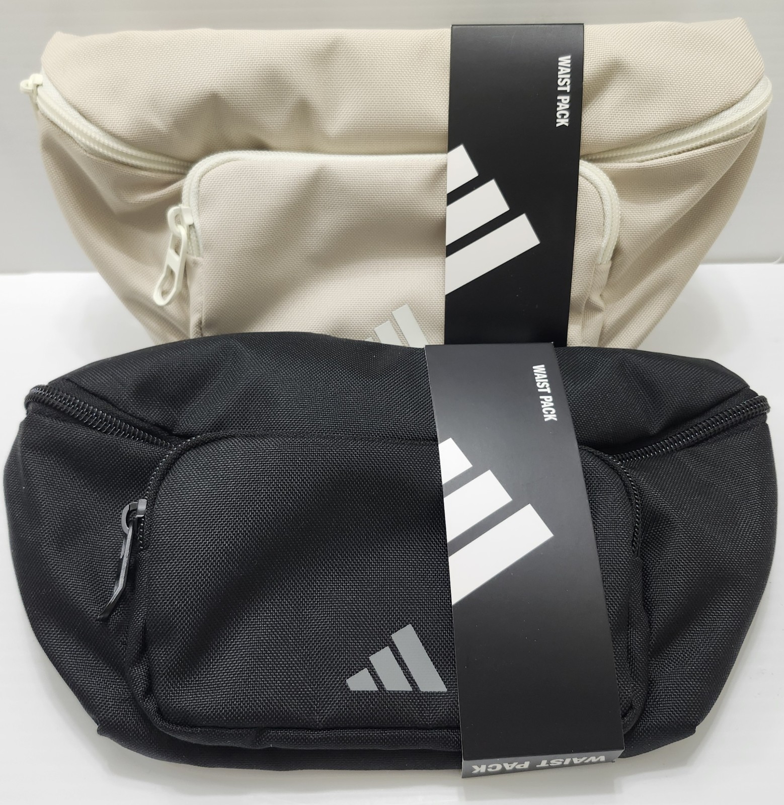 Adidas Unisex Waist Pack Fanny Crossbody Adjustable Strap Black Cream/Tan NEW