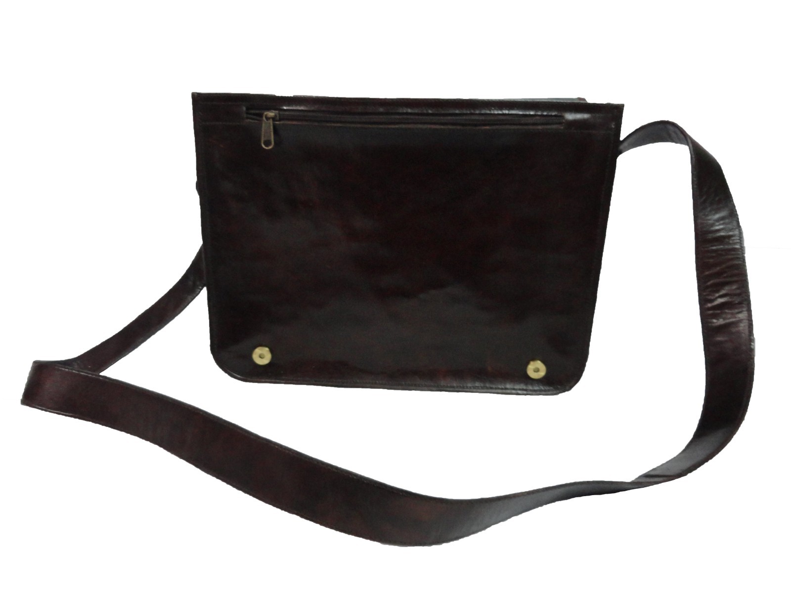 15 In Vintage Leather Messenger Bag Office Laptop Satchel School Shoulder Bags