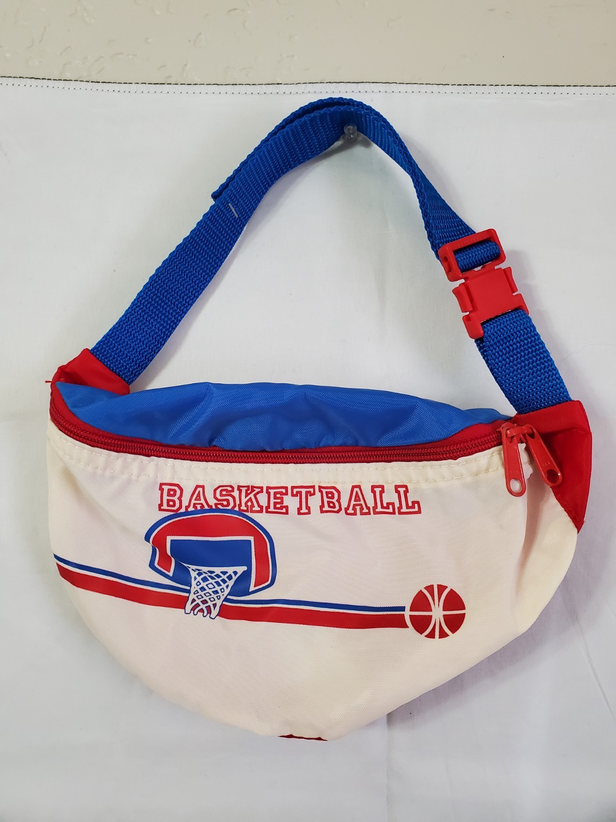 Vintage Horizon Designs Nylon Fanny Pack Bag Basketball Red White Blue USA Made