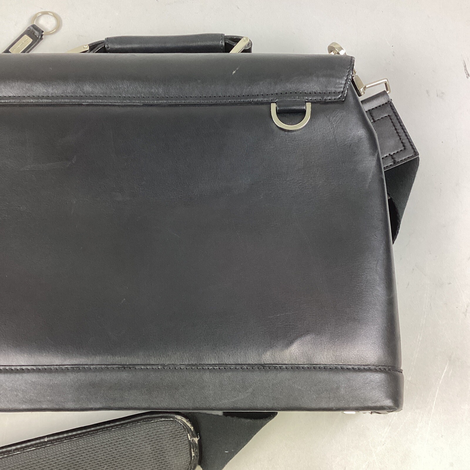Kenneth Cole Black Leather Briefcase Laptop Satchel Bag