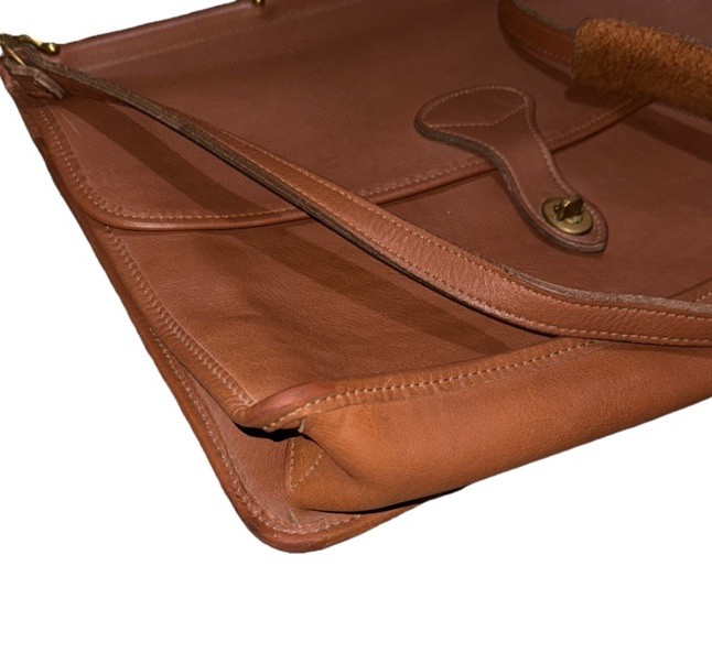 jack georges messenger bag briefcase Vintage Leather Brown Made In USA