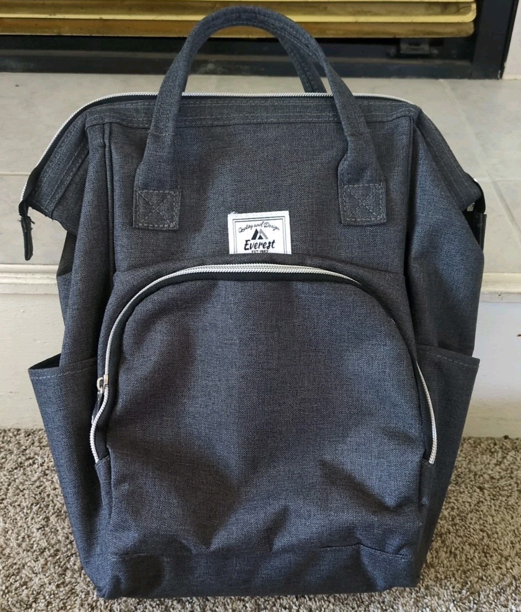 Everest Friendly Mini Handbag Backpack-13×8.5×6 In.- Dark Grey-Zip Pocket-Ex.Con