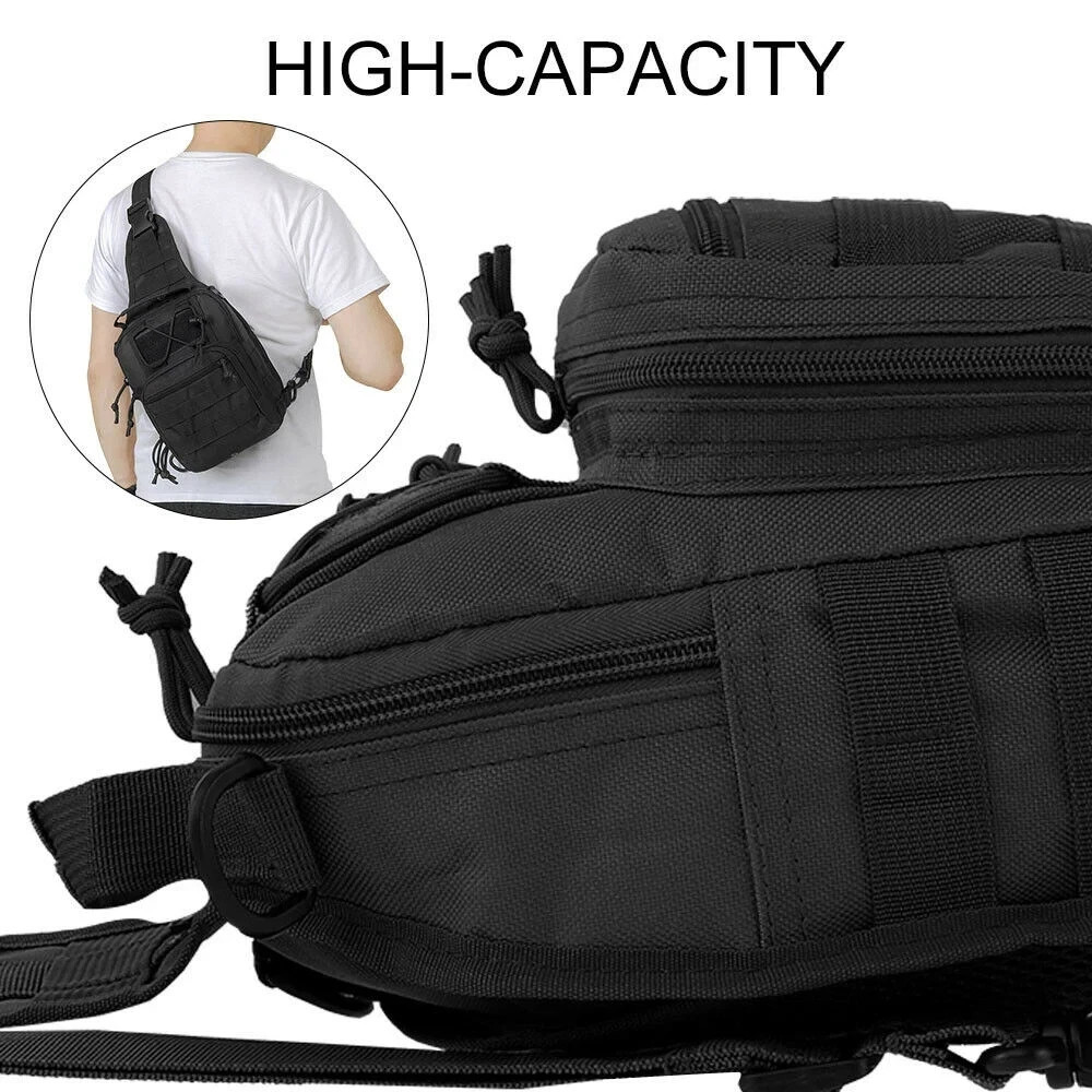 Men Backpack Tactical Sling Bag Chest Shoulder Fanny Pack Cross Body Molle Pouch
