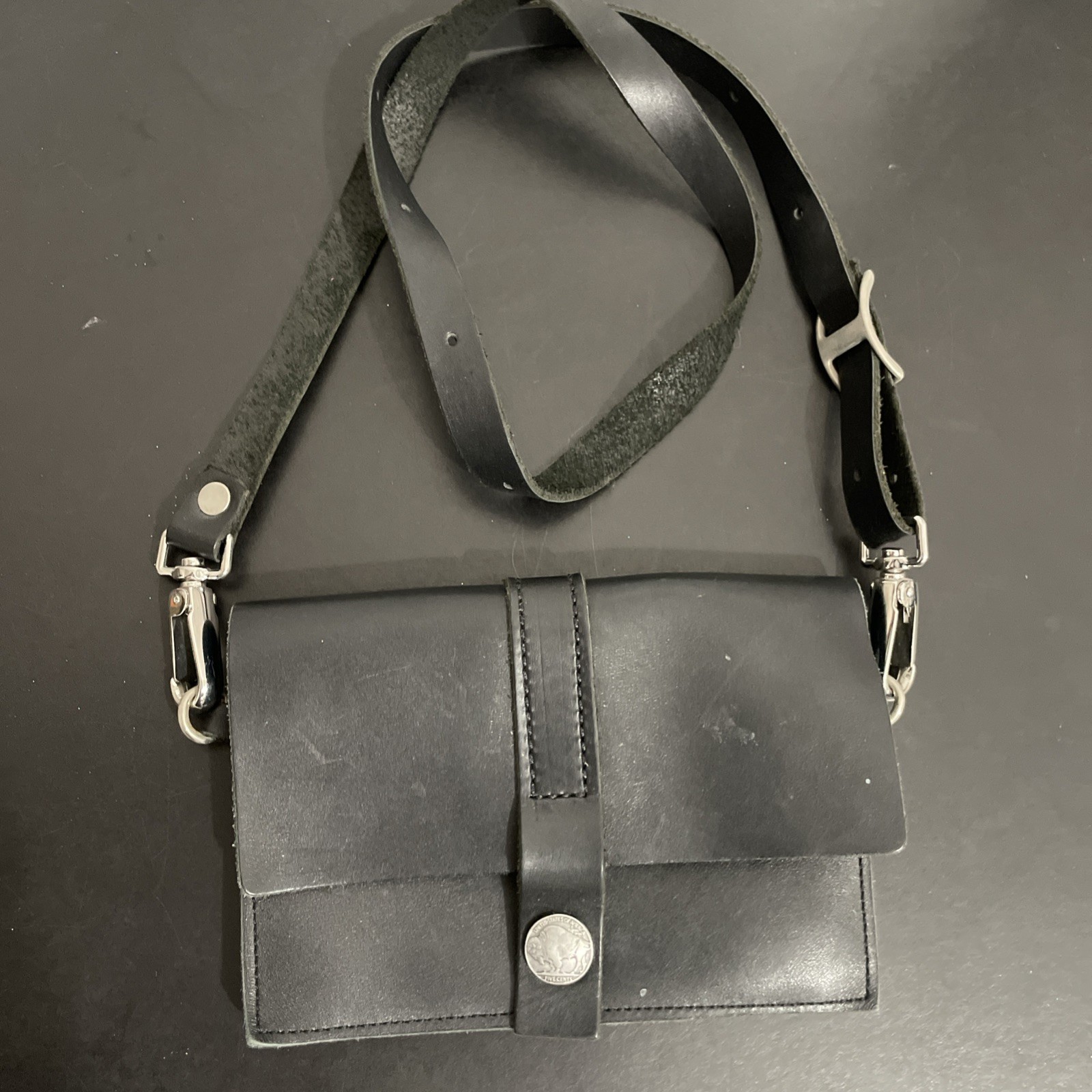 Stickman leather Buffalo Nickel bag/wallet , Messenger Leather MADE IN USA