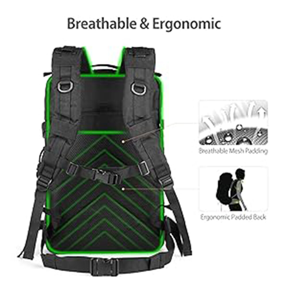 45L Tactical Military Backpack Big Capacity Training Hiking Army Molle Bags USA