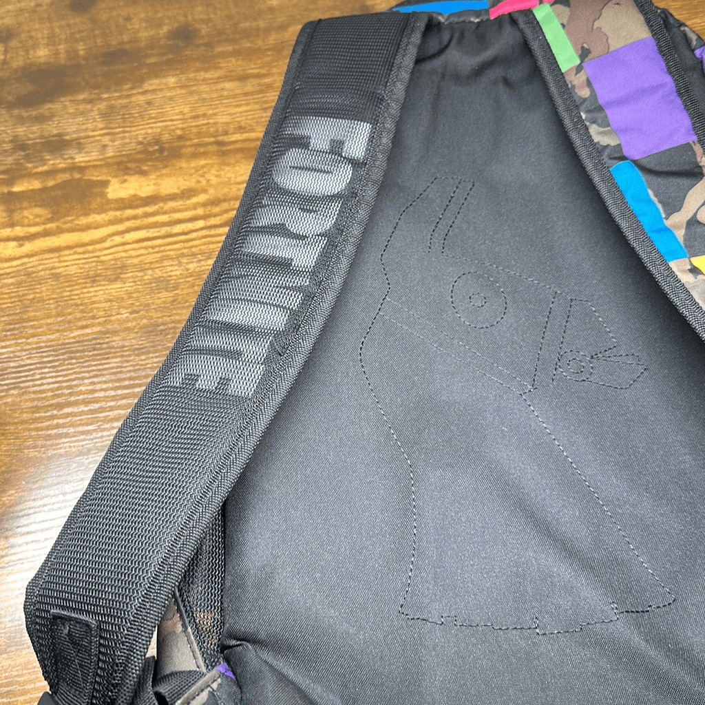 Fortnite Camo Silhouette Dance Backpack Book Bag Bright Colors Purple Pink