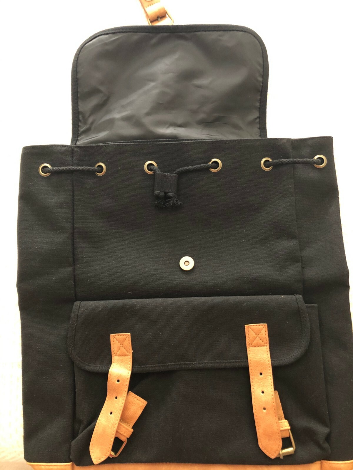 DSW Exclusive Black Canvas Backpack