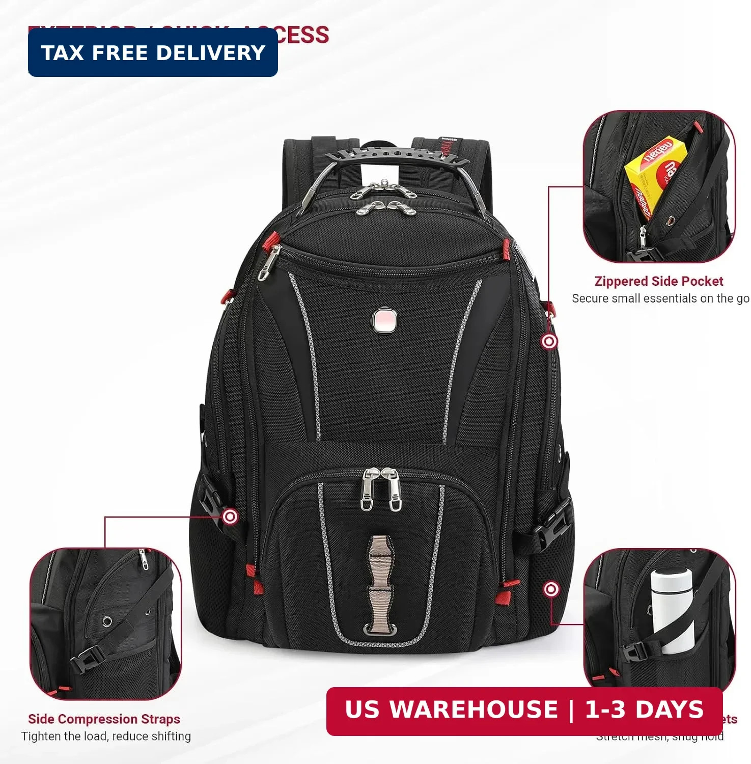 Star Cloud 17.3″ Laptop Backpack – USB Charging, TSA Friendly, Business Travel