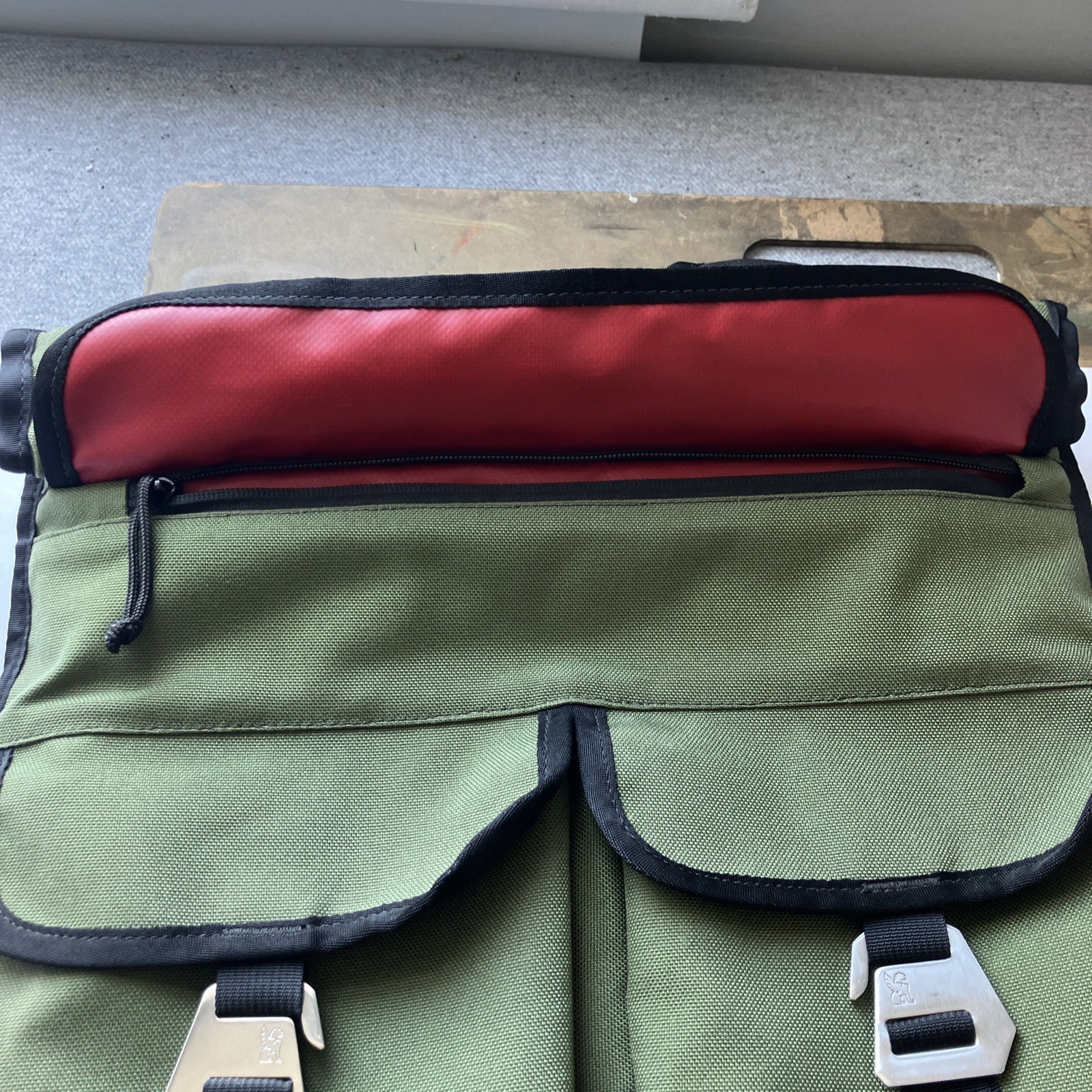 Chrome Industries Orlov Rolltop Backpack – Olive Green – Commuter Bag w/ Pouch