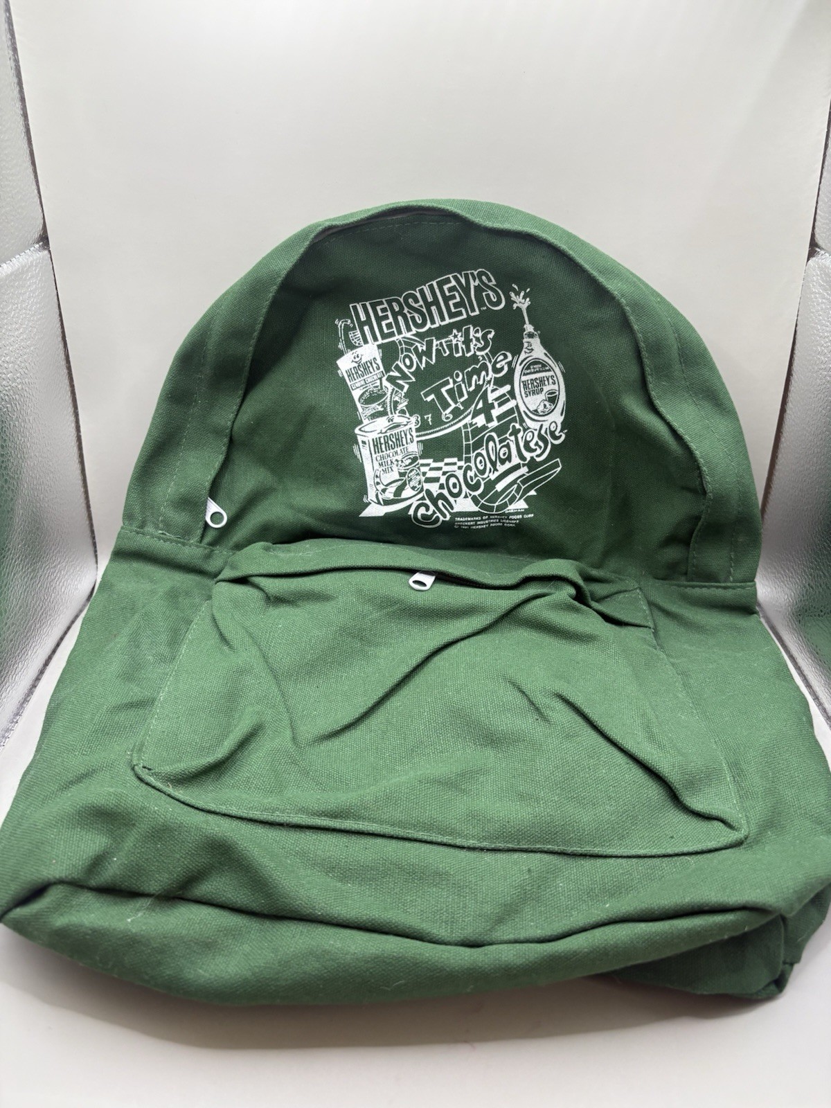 1981 Hershey’s Chocolate Now It’s Time 4 Chocolatese Green Canvas Backpack