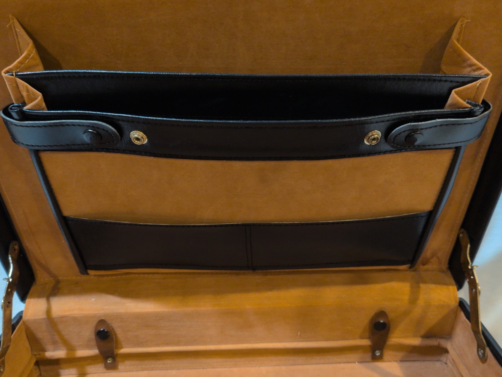 Briefcase Black Leather Brass Combination Lock Latches Attache Laptop