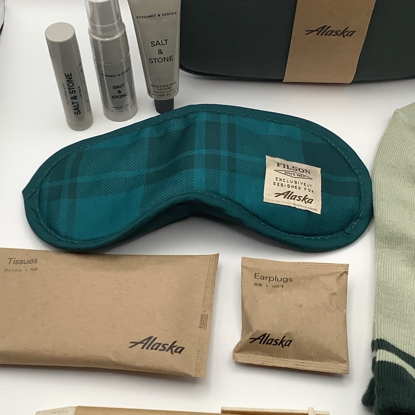 Filson + Alaska Airlines First Class Mini Rugged Twill Dopp Kit W/ Accessories