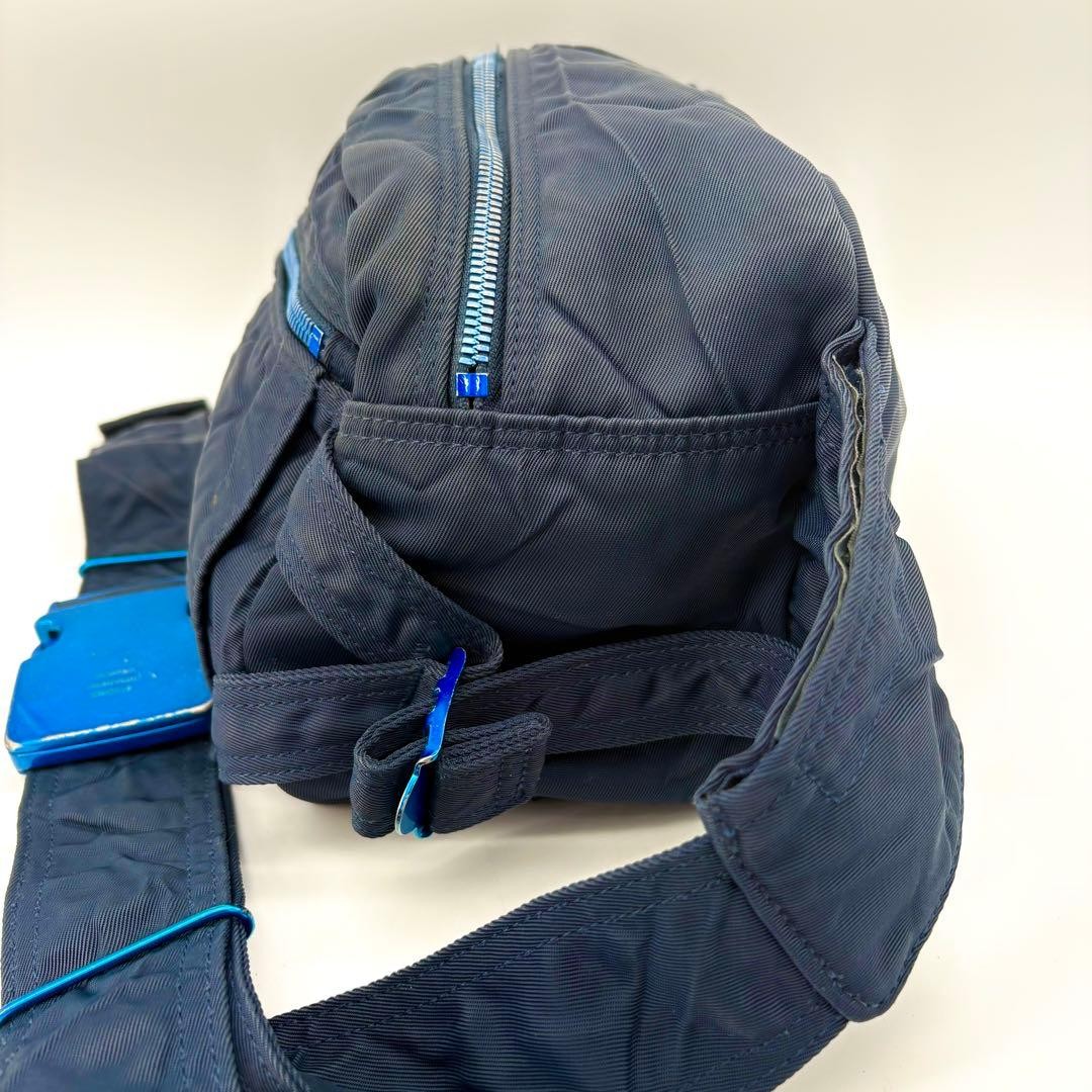 Authentic Yoshida Kaban Porter Ride Body Bag Navy 17x28x12cm Traditional Craft
