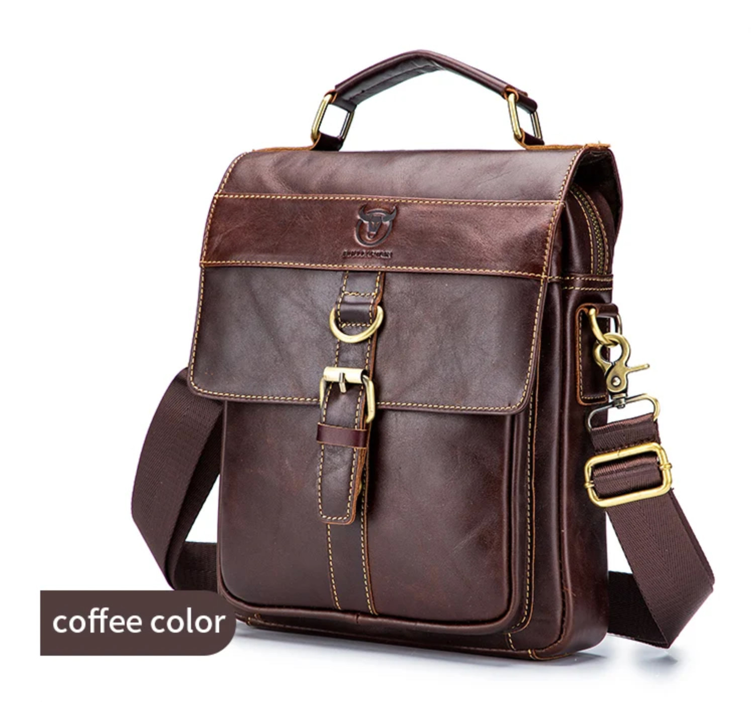 Retro Men’s Leather Shoulder Bag Satchel Large Capacity