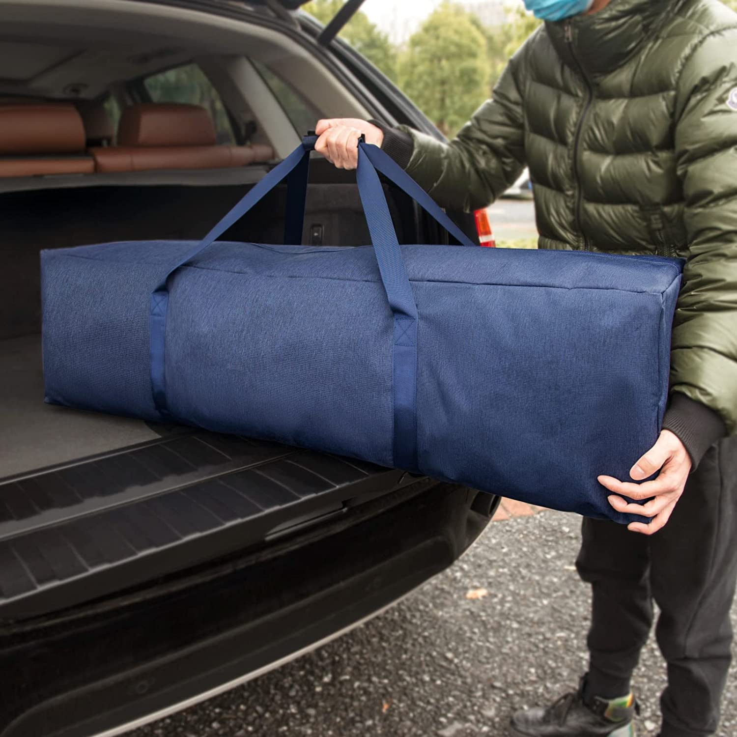 1-Pack 46 Inch Extra Large Zippered Duffel Bag for Travel Camping Sports Equipme