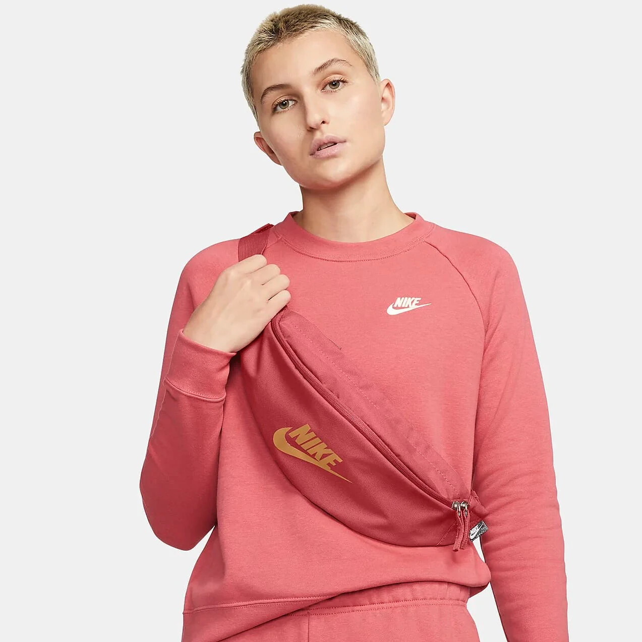 Nike Heritage Waist Bags Unisex Casual Casual Hip Fanny Pack Pink DB0490-010